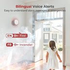 Siterlink Hardwired Smoke Detector Carbon Monoxide Detector Combo 10 Year Battery up, UL 217-9th Conforming, Interconnected Smoke & CO Alarm with Bilingual Voice Alerts, 1 Pack