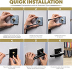 Mega Handles Prime Dummy Door Handles - 4 Pack Heavy Duty Black Door Handle, Non-Turning Door Handle for Hallway, Closet & French Doors, Single Side, Fits All Standard Doors - Matte Black