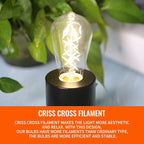 OMED Fishbone Filament LED Edison Bulbs, ST64 E26 Dimmable Vintage Light Bulbs, 60 Watt Equivalent, 4000K Daylight White Teardrop Light Bulbs for Dining Room and Island Kitchen, 600 Lumen, 6 Pack