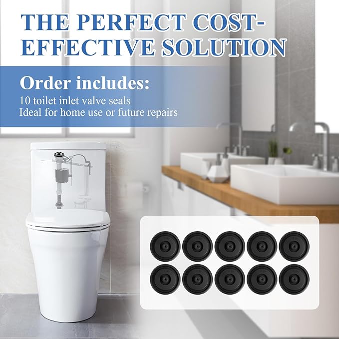 Toilet Fill Valve Seal Replacement Part Compatible with Fluidmaster 200,242, 400 and 747 Toilet Tank Fill Valve Parts,for Kohler 83143 (10 pack)