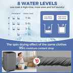 Nictemaw Portable Washing Machine 20Lbs Portable Washer Machine with Drain Pump, 2.8 Cu.ft Compact Washing Machine with 10 Programs 8 Water Levels Laundry Machine for Apartment, Home, Dorms, Rv