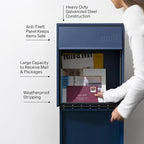 Wall Mount Mailbox - Large, Anti-Theft Locking Mailbox, Weatherproof Mailboxes for Outside The House, 18.5" H x 15" L x 7.5" D (Curb Yellow)