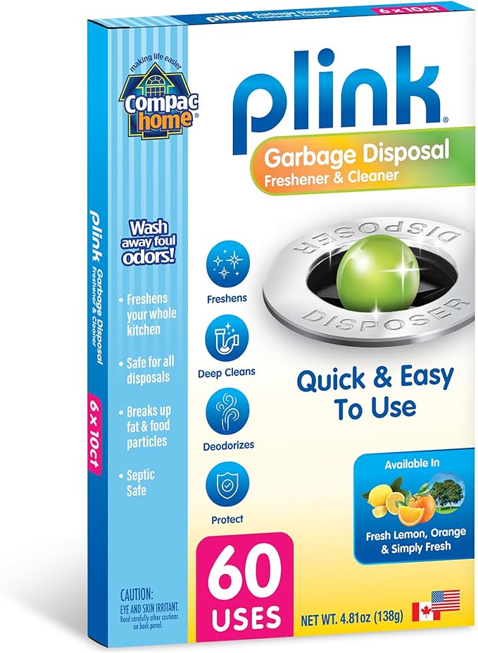 Compac Home Plink Garbage Disposal Cleaner and Deodorizer 60ct VALUE PACK - Assorted Scents