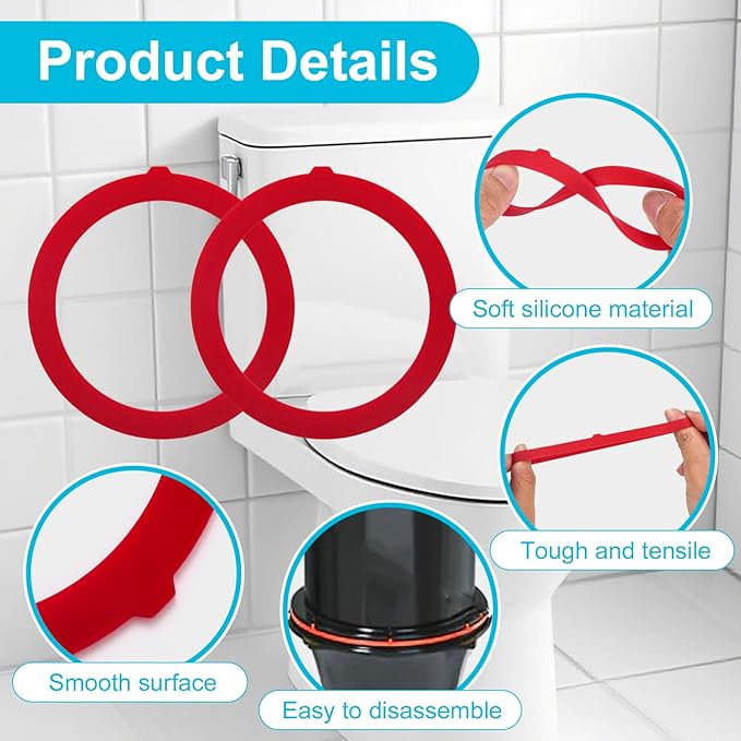 4-Pack Flush Valve Seal for Kohler GP1059291 - Upgraded Silicone Replacement, Stops Leaks & Weak Flushes in Canister Toilet Tanks