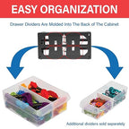 Akro-Mils 26-Drawer Plastic Drawer Storage Cabinet for Garage Organization, Bead Organizer, Building Bricks Storage, Teacher Toolbox, Makeup Organizer, 20" W x 6" D x 10" H, 10126 Black