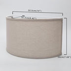 Yosoan 2-Light Double Lamp Semicircle Fabric Shades, Linen Fabric Lampshade 2 Bulbs for Wall Sconce Lamp Replacement for Stairwell Bedside Hallway Home Decor(Linen)