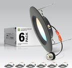 ASD 6 Inch Retrofit LED Recessed Lighting | Metal Trim Bronze 12W 1078LM 120V 2700K-5000K Adjustable Ceiling Downlights | Triac Dimmable Wet Rated Room Can Lights, ETL Energy Star, 6 Pack