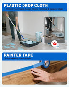 Paint Roller Kit with Extension Pole 2 to 4FT, All-in-One Wall Painting Tools Kit Paint Rollers Cover and Paint Roller Frame, Paint Brushes Set for House Painting - 30 Piece Sets