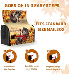 Happy Thanksgiving Turkey Mailbox Covers Magnetic Large Size 25.5 x 21 Inch Fall Sunflower Pumpkin Mailbox Cover Thanksgiving Letter Box Post Wraps Outdoor Decorations for Garden Yard