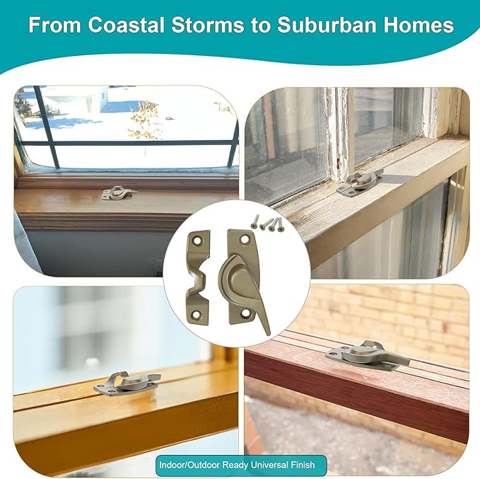 Metal Window Lock Replacement for Andersen Window Parts, Work with 200 Series Narroline Or 400 Series Tilt-Wash Double-Hung Window, Stone Sash Lock and Keeper