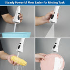 Hibbent Pull Down Spray Head for Kitchen Faucet, NSF/ANSI/CAN 61 & CUPC Certified 3-Function Spray Nozzle, 14 Adapters, Sink Faucet Head Replacement Compatible with Moen, Delta, Kohler, White