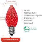 Meconard C7 Led Replacement Christmas Light Bulbs, C7 Shatterproof Led Bulbs for Christmas Indoor Outdoor String Lights, E12 Candelabra Base, Commercial Grade Holiday Bulbs, Red, 50 Pack