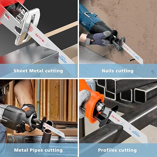 25 Pack 6 Inch 18 Tpi Reciprocating Saw Blades for Sheet Metal, Pipes, Nails Cutting, Profiles Cutting, Bi-Metal Sawzall Blades with 8% Cobalt for Longer Life and Faster Cutting Speed