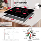 GASLAND 30 Inch Electric Cooktop 5 Burners, 8200W Built-in Radiant Glass Stove Top, 220-240V Electric Ceramic Cooktop with 9 Power Levels, Slide Touch Control, Child Safety Lock &Timer, Hard Wire