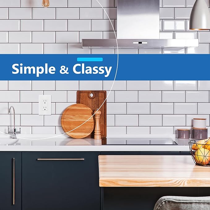 LIDER Matte Finish Decorator Switch Cover, Screwless Wall Plate, Mid-Size 1-Gang 4.88" x 3.11", Unbreakable Polycarbonate Thermoplastic, UL Listed, LSWP-31M-W5P, White, 5 Pack