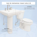 TUSHY 3.0 Spa Cool to Warm Water Bidet Attachment. Easy Universal Toilet Seat Install, Requires Sink Connection for Temperature Control. Fresh Self Cleaning Clean Water (Pink/Bamboo)