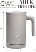 COOK WITH COLOR 4-in-1 Electric Milk Steamer and Frother - 2-Minute Heating and Frothing, Hot and Cold Foam Maker for Coffee, Latte, Cappuccino, Macchiato, Milk Warmer, Auto Shut Off, Sand