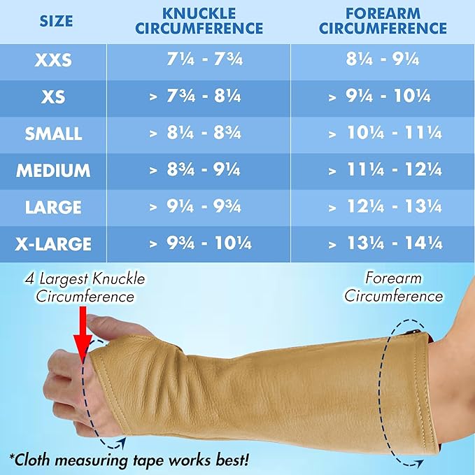 Arm Chaps Leather Protective Sleeves Arm Guard - Prevent Cuts, Scratches & Bruises - Genuine Cowhide - Ideal for Gardening & Construction - Left & Right Form-Fitting. Tan (1 Pair/Large).