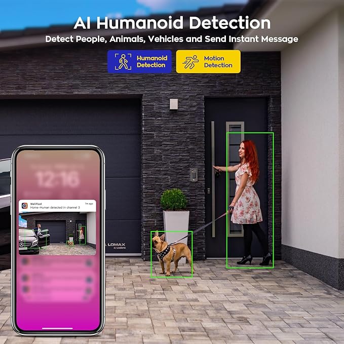 [2-in-1 CAM] XMARTO 16CH Security Camera System Outdoor Wireless, 16pcs 2-in-1 Cameras, 16CH 4K Long Range WiFi 6 Surveillance DVR NVR Kit, Pan Tilt Zoom 4MP QHD Home CCTV Camera Set w. 1TB Hard Disk