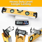 WBE 16-Inch Magnetic Torpedo Level with 45°/90°/180° Bubbles, Aluminum Alloy Body, Heavy Duty Level,Precision-Machined Base,Shockproof Rubber End Caps,Hanging Hole for Construction,Carpentry(1 PACK)