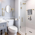 TQKAG 6-Piece Bathroom Towel Bar Sets Brushed Gold 23.6 inch Towel Bar Stainless Steel Towel Ring Coat Hook and Toilet Paper Holder Bathroom Hardware Set Wall Mounted Bathroom Accessories Kit