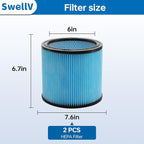 90304 Replacement Filter Compatible with Shop-Vac Shop Vac 90304, 90350, 90333,903-04-00, 9030400,fits most 5 Gallon and above Wet/Dry Vacuum Cleaners (2 Pack blue)