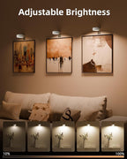 EZVALO Picture Lights for Wall, 2000mAh Rechargeable Battery Magnetic Poster Lights with 3 Color Temps & 12 RGB, Remote Dimmable Timer Painting Light, Wall Decor Light for Art Display, Frame (3 Pack)