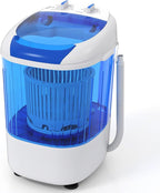Giantex Portable Mini Washing Machine, 5.5 lbs Capacity Small Compact Laundry Washer with Spin Tub & Drain Hose, Semi-automatic Washer Machine for Apartment Dorms RV Home (Blue)