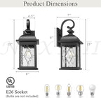 Outdoor Lights for House 15 Inch Outdoor Wall Sconce Matte Black Finish Outdoor Porch Light for Front Door Garage 2 Pack E26 Socket