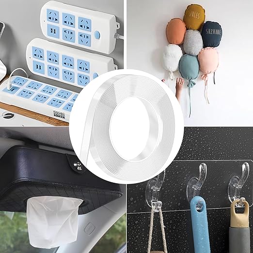 Nano Strong Mounting Adhesive Tape Double Sided Tape Heavy Duty Removable Clear Two Sided Double Stick Wall Tape 1/2in*10ft