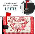 Kawani Happy Valentine's Day Mailbox Covers Magnetic Pink Red Love Heart Valentines Mailbox Covers Magnetic Standard Size 21x18 Inch Holiday Post Letter Box Cover for Garden Yard Decor