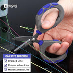 Booms Fishing Braided Line Scissors: Micro-Serrated Stainless Steel Blades Line Cutter - XW01 4.1" Fishing Serrated Shears