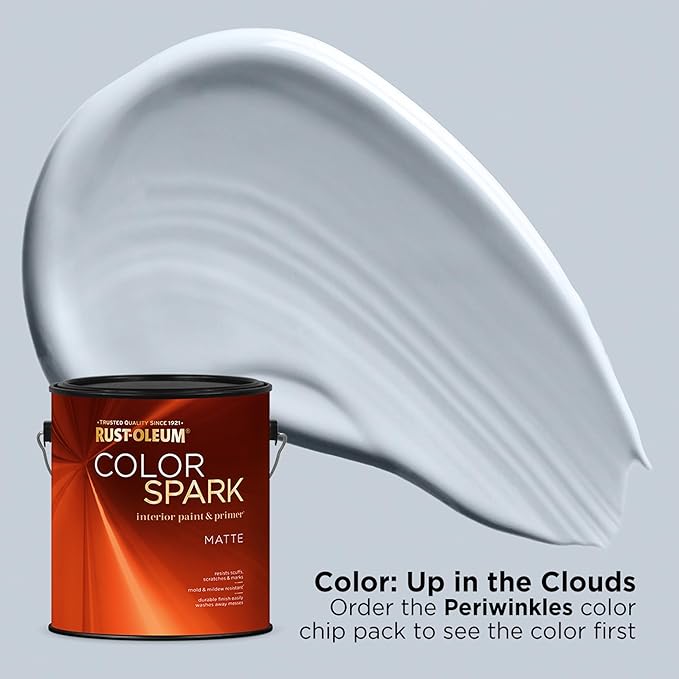 Rust-Oleum Color Spark Interior Paint and Primer in One, Matte, Up in the Clouds, 1 Gallon