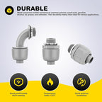 10 PCS 1/2" Liquid Tight Connector NPT Non-Metallic for PVC Electrical Flexible Conduit Angle Fittings - Sturdy, Quick Installation, UL Listed for Home Outdoor Tubes Tools
