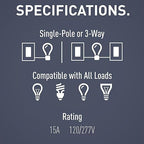 Legrand radiant TM873LACC10 15 Amp Rocker Wall Switch, 3-Way Decorator Light Switches, Light Almond (1 Count)