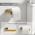 Toilet Paper Holder Collision Avoidance Towel Racks for Bathroom Thickened Material 304 Stainless Steel Towel Rack 10-Piece Towel Bar Brushed Gold Bathroom Hardware Set Will Not Rust