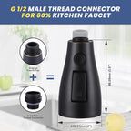 Metal Kitchen Faucet Head Replacement: 3-Function Pull Down Spray Nozzle with 9 Adapters, Sink Sprayer Replacement Compatible with Moen, Delta, Kohler, American Standard Faucets, Oil Rubbed Bronze
