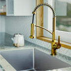 Karran Scottsdale Single-Handle Pull-Down Sprayer Kitchen Faucet in Gold