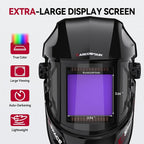 ARCCAPTAIN 3.94"X3.66" Welding Helmet Auto Darkening, 1/1/1/1 Top Optical Clarity Large Viewing Screen Solar Power Welding Hood with 4 Arc Sensor, Wide Shade 4-5/5-9/9-13 for TIG MIG ARC Welding CUT