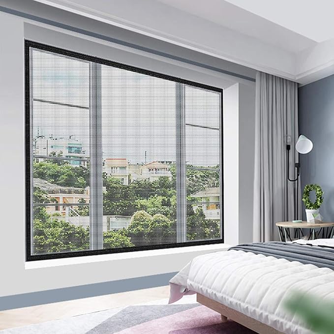 Fiberglass Window Screen Roll 60in x 100ft DIY Custom Screens Replacement Mesh for Windows Doors Patio Screens Premium Pet Proof Screen Porch Screen for Outdoor Kitchens Tree Houses Pool Houses