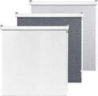 ALLBRIGHT 100% Blackout Roller Blinds Woven Shades with Striped Jacquard, Cordless Window Shades, UV Protection Fabric, Easy-Install for Indoor Home & Office, White, 25" W x 72" H