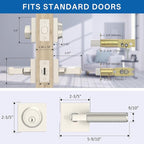 Amerdeco Front Door Lock Set with Double Cylinder Deadbolt, Exterior Entry Door Lever, Heavy Duty Entry Door Locksets for Left or Right Hand Exterior Door（Brushed Satin Nickel 1 Pack）