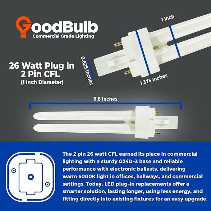 GoodBulb CFL PL 10 Pack Parent (5000K, 26W 2P 2T)