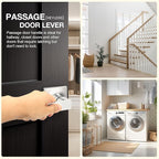 GOBEKOR 2 Pack Brushed Nickel Interior Door Handles Passage for Hallway Closet Lever Door Handles Square Door Levers Keyless Straight Door Lock