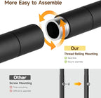 H6 Wall Mounted Closet System, Industrial Pipe Clothes Rack Clothing Racks with 6 Telescopic Rods & 3 Fixing Rods & 9 Shelves, Heavy Duty Closet Organizers and Storage in Wardrobe Closet (Black)