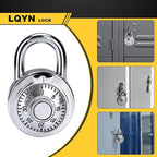 Combination Lock, LQYN Standard Dial Combination Lock, Pack of 60; Silver Turnplate, 2 in. Wide, Fixed Three Digital Combination, for School, Gym & Locker, Toolbox, Gate