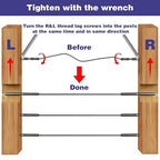 Left&Right Handed Thread Lag Screws for 1/8" Decking Cable Railing Kit/Hardware, Non-Turnbuckle System (30, Black, 1/8")