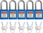 SAFBY Lockout Tagout Locks, Safety Padlock, Keyed Differently Loto Safety Padlocks for Lock Out Tag Out Kits Station (Blue NO.1-10)