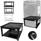 Washer and Dryer Pedestals - 29" W, 16" H, Black Steel Universal Fit with Major Brands, Leak-Proof Laundry Pedestal with Drain Pan & Hose, Washer and Dryer Stand for Back Pain Relief, 800 lbs Capacity