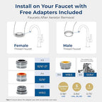 Waterdrop Water Filter for Sink Faucet, 360° Rotating Stainless Steel, NSF Certified Water Purifier for Kitchen Sink, 3 Months Long Lasting Tap Water Filter, Reduce Chlorine, 1 Filters